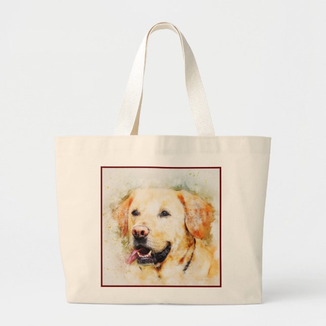 Abstract Dog Print Large Tote Bag (Front)