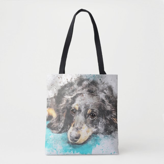 Abstract Dog Print Tote Bag (Front)