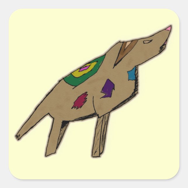 Abstract Dog Square Sticker (Front)