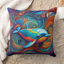 ABSTRACT DOLPHIN CUSHION