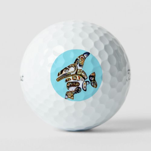 Abstract Dolphin Silhoutte Vintage   Golf Balls