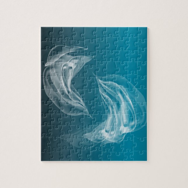 Abstract Dolphins at Play Jigsaw Puzzle (Vertical)
