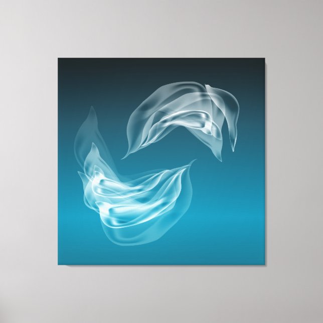 Abstract  Dolphins at Play Wrapped Canvas Print (Front)