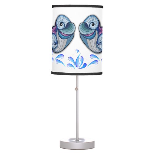Abstract dolphins table lamp