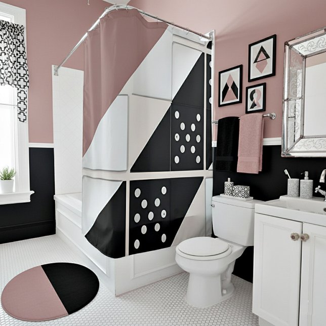 Abstract dominos shower curtain (Creator Uploaded)