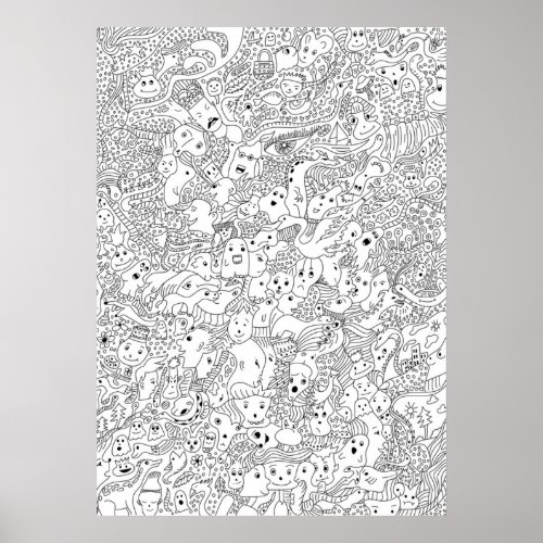 Abstract Doodle Art Poster