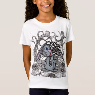 Abstract Doodle Bunny Character Graphic T-Shirt