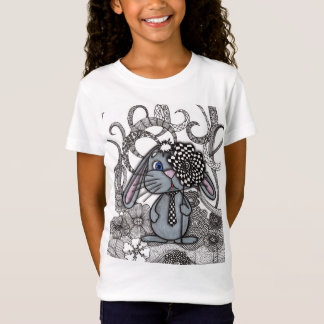 Abstract Doodle Bunny Character Graphic T-Shirt