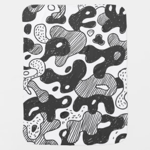 Abstract Doodle Camouflage Black Style Baby Blanket