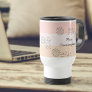 Abstract Doodle Color Block Peach Ivory Yellow Travel Mug