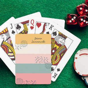 Abstract Doodle Color Block Stripe Personalized Poker Cards
