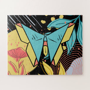 Abstract & Doodle Colorful Flower Butterfly Nature Jigsaw Puzzle