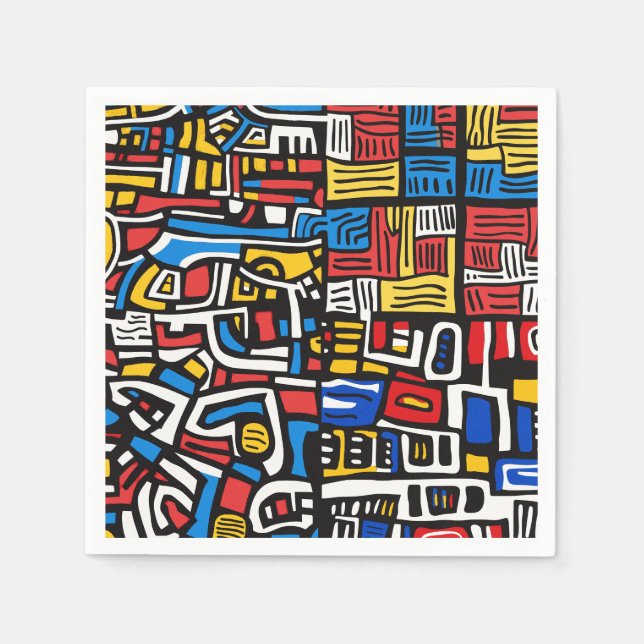 abstract doodle modern napkins (Front)