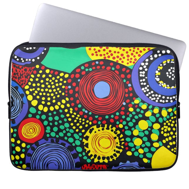 Abstract dot art 3 laptop sleeve (Front)