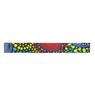 Abstract dot art 3 satin ribbon