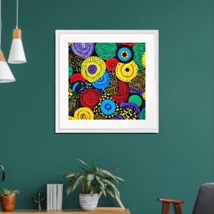 Abstract dot art 4 framed art