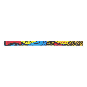Abstract dot art 4 satin ribbon