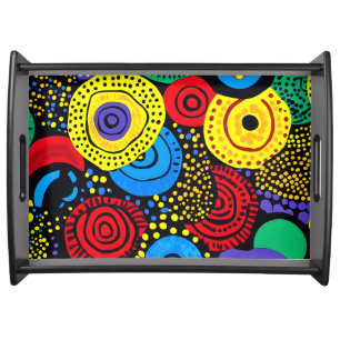 Abstract dot art 4 serving tray