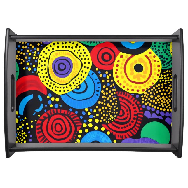 Abstract dot art 4 serving tray (Front)