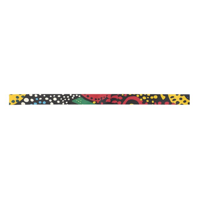 Abstract dot art 8 satin ribbon (Front)