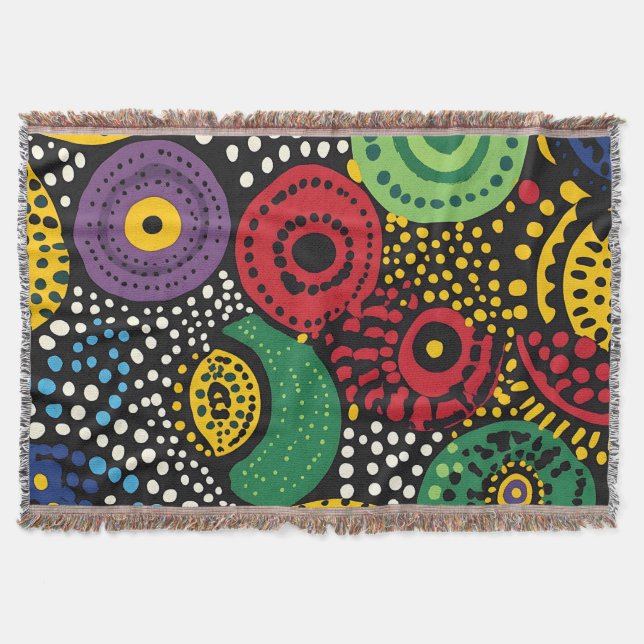 Abstract dot art 8 throw blanket (Front)
