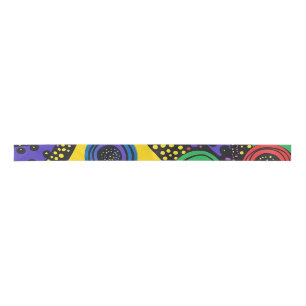 Abstract dot art 9 satin ribbon