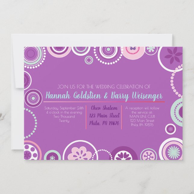 ABSTRACT DOTS Abstract Wedding Invitation (Front)