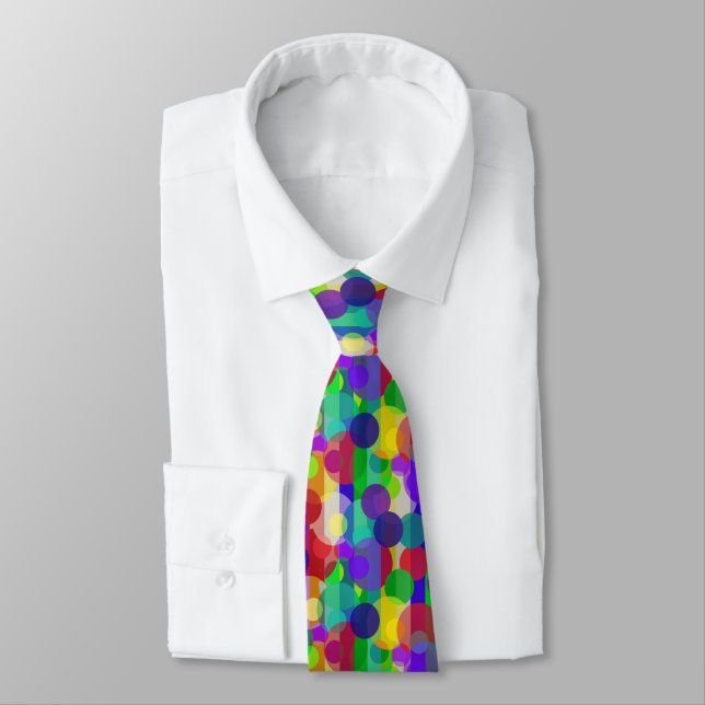 Abstract Dots and Stripes Multi Two-sided Neck Tie (Tied)