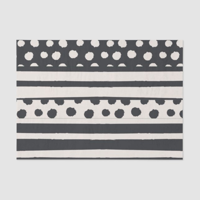Abstract Dots And Stripes Tissue Paper (Front)