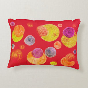 Abstract Dots Fun Reversible Black/Red  Accent Pillow