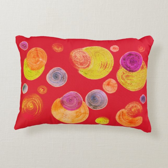 Abstract Dots Fun Reversible Black/Red  Accent Pillow (Back)