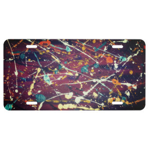 Abstract Dots License Plate