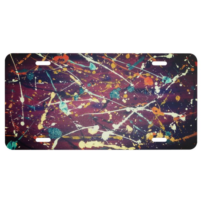 Abstract Dots License Plate (Front)