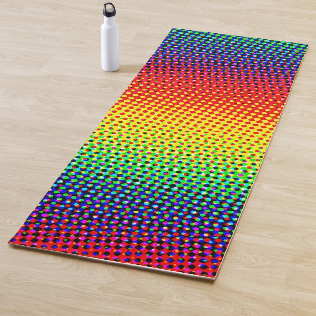    Abstract Dots Rainbow Vibrant Cheerful Colorful Yoga Mat (In Situ)