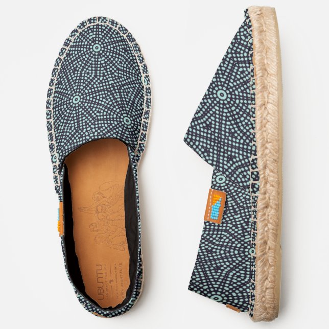   Abstract Dotted Pattern Cool Blue Graphic Modern Espadrilles (Side)