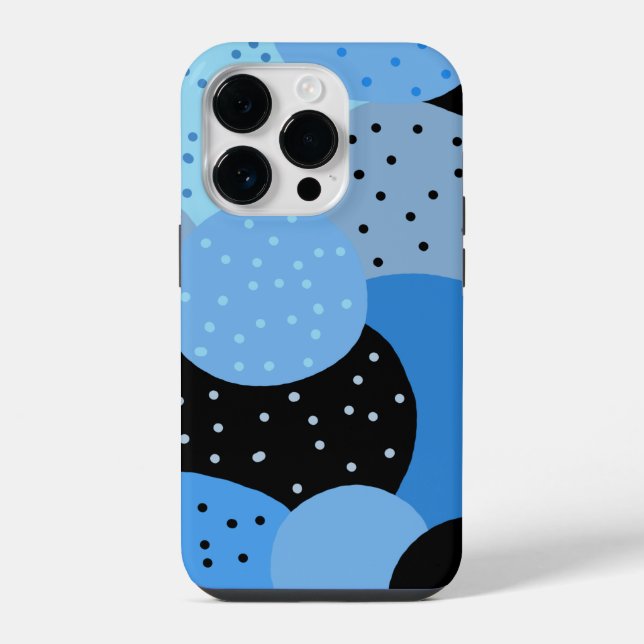 Abstract Dotty Blue Circles Iphone Case (Back)