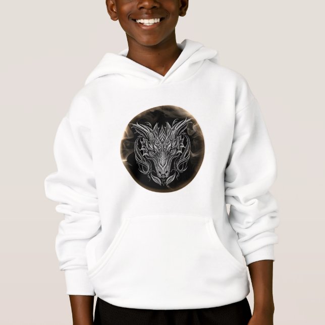 Abstract Dragon Head in Aesthetic  Hoodie (Front)