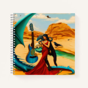 Abstract Dragon Skull Occult Dark Witchy AI Art Notebook