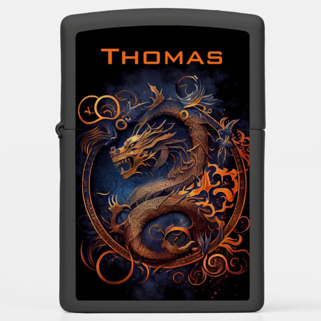 Abstract Dragon Zippo Lighter (Front)