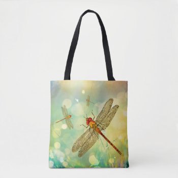 Abstract Dragonflies In A Garden Tote Bag by AutumnRoseMDS at Zazzle