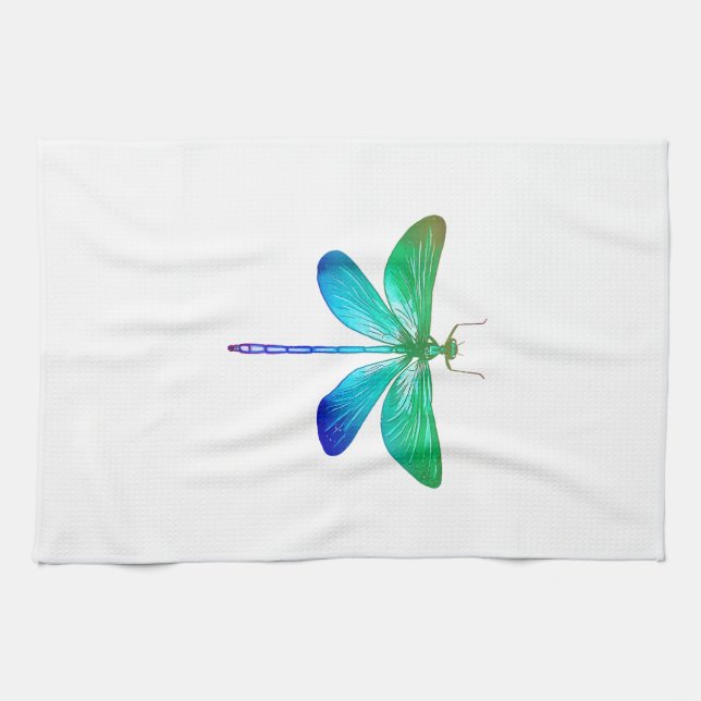 Abstract Dragonfly Nature Insect Colorful Dragonfl Kitchen Towel (Horizontal)