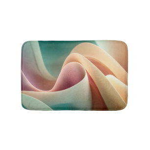 Abstract Drapery with Pastel Gradient Flow Bath Mat