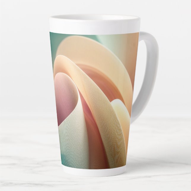 Abstract Drapery with Pastel Gradient Flow Latte Mug (Right Angle)