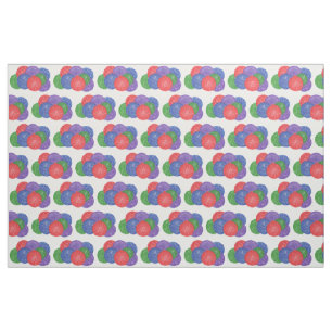 Abstract Drawing Colorful Christmas Balls Fabric