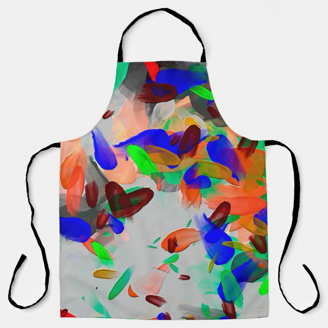 Abstract drawing texture with chaotic real paint b apron (Front)