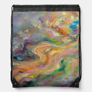 Abstract Drawstring Bag