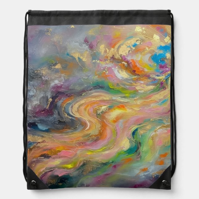Abstract Drawstring Bag (Front)