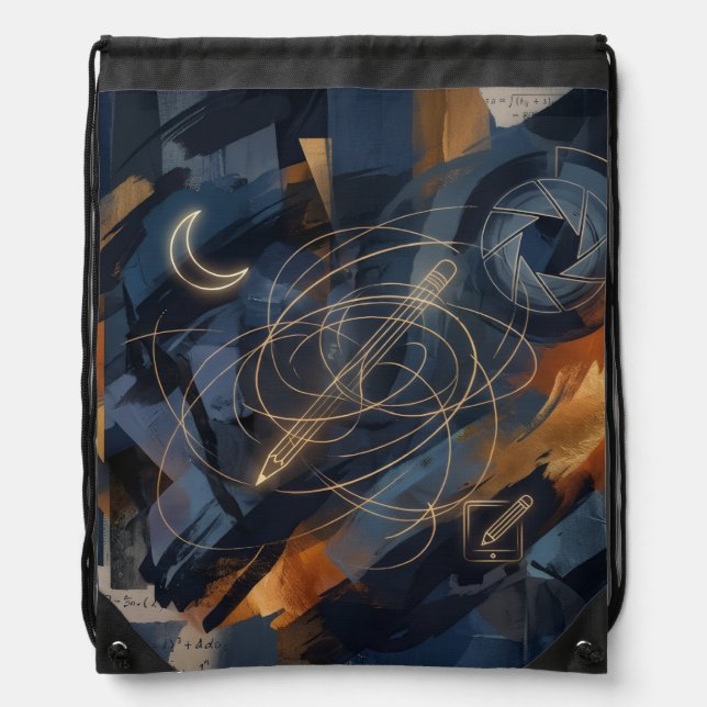 Abstract Drawstring Bag (Front)