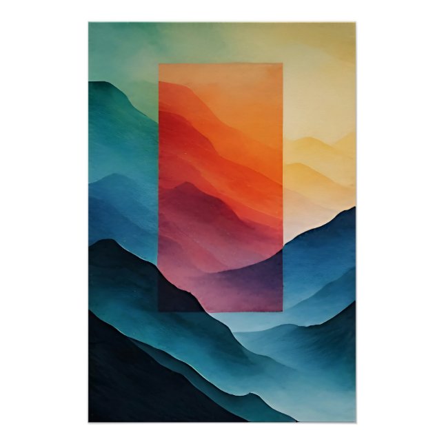 Abstract Dream Mountains Poster (Front)