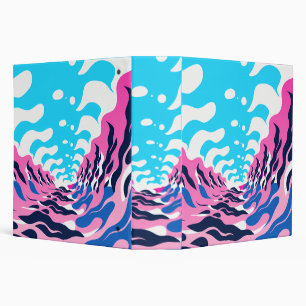 Abstract Dream Wave – Vibrant Surreal Flow 3 Ring Binder